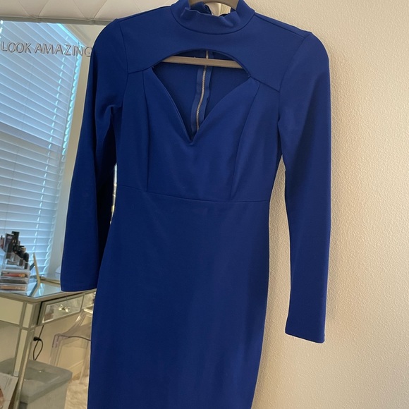 MAJOR CLOSET SALE! MORE TO COME! Cobalt blue dress with boning in the bust. - Picture 2 of 3